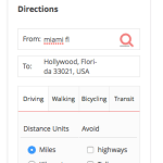 Single Location widget get directions form