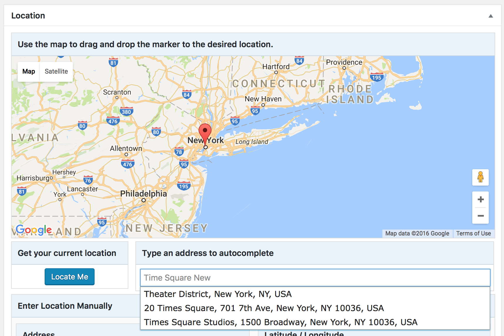 Geolocation Fields Buttons