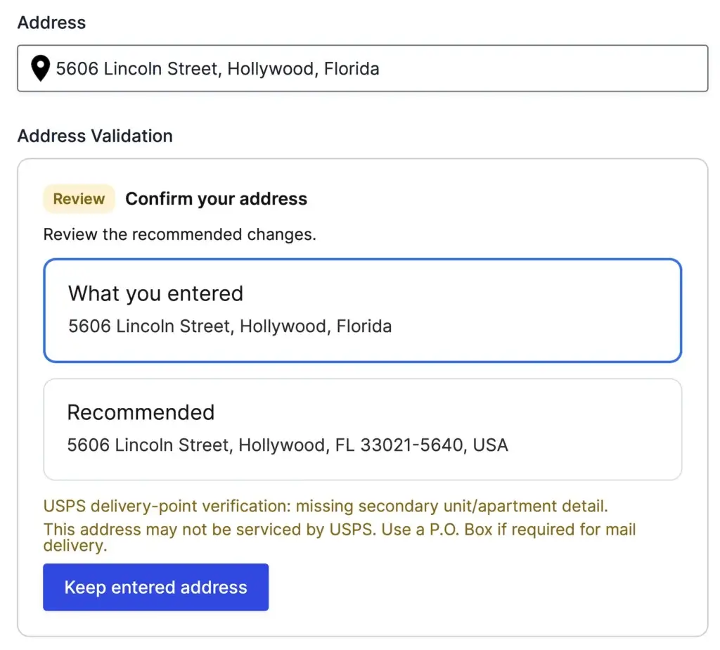 Ninja Forms geolocation Address Validation