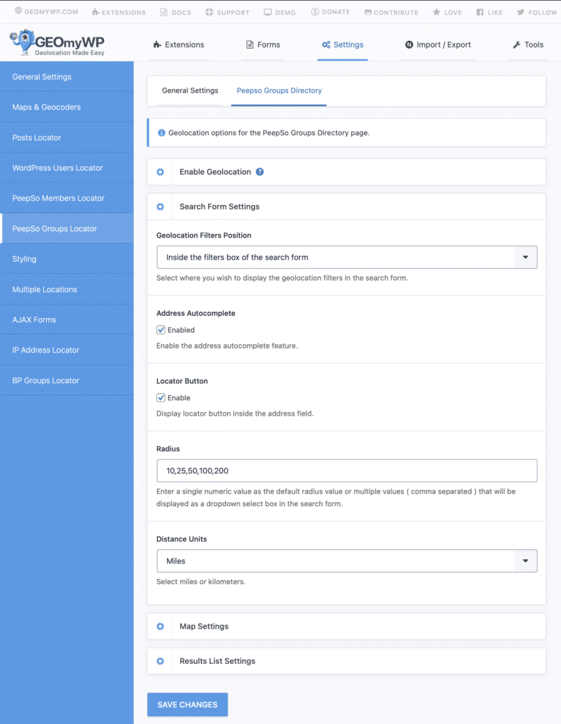 Powerful Geolocation-Based Features for PeepSo Plugin • GEO my WP
