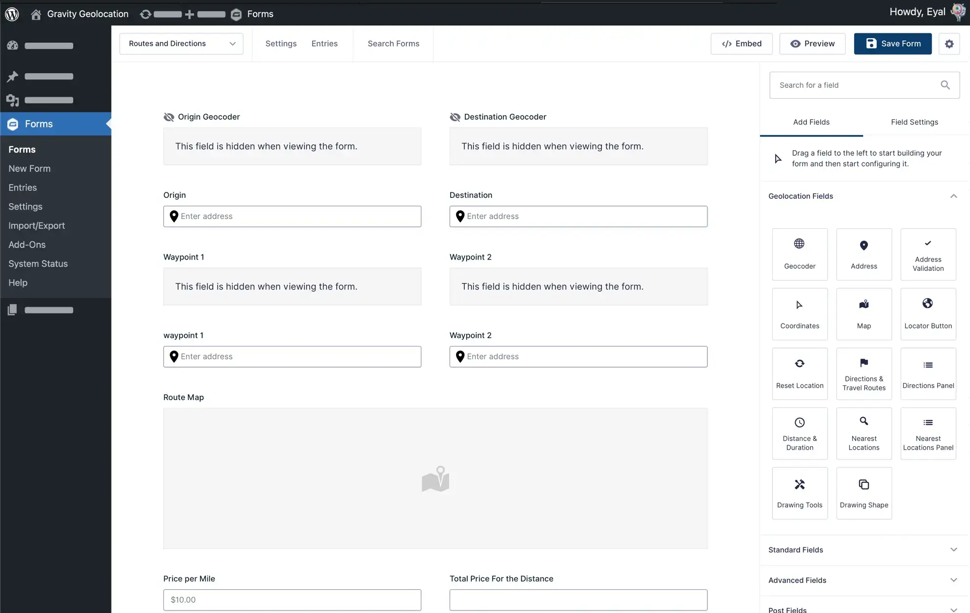 Gravity Geolocation Builder Fields